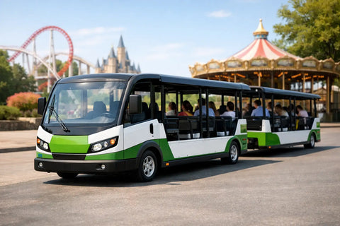 Electric Wagon for Theme Parks That Pulls Less